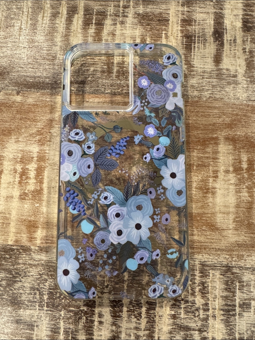 Rifle Paper Co. iPhone 14 or 15 Pro Max case in Garden Party Blue